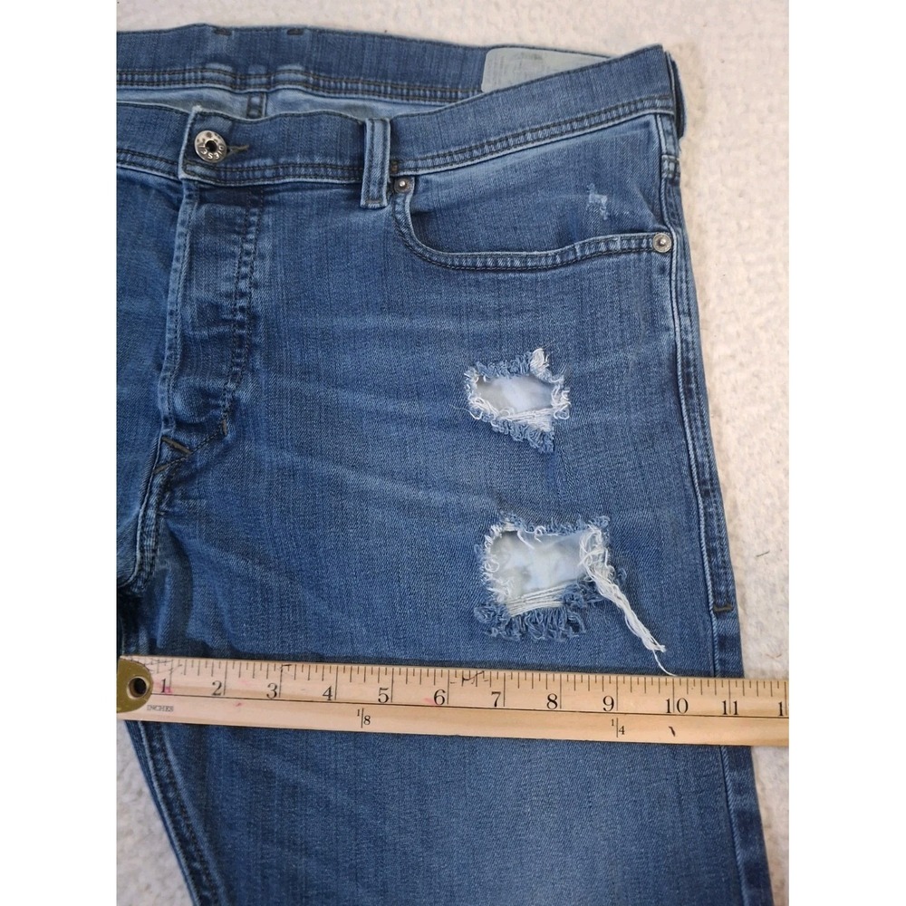 Diesel Tepphar Jeans Men's 36x30 Blue Denim Slim-Carrot 081AL Stretch Distressed - Picture 11 of 11